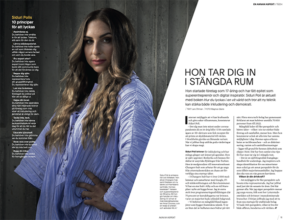 Uppslag från tidningen Akavia Aspekt